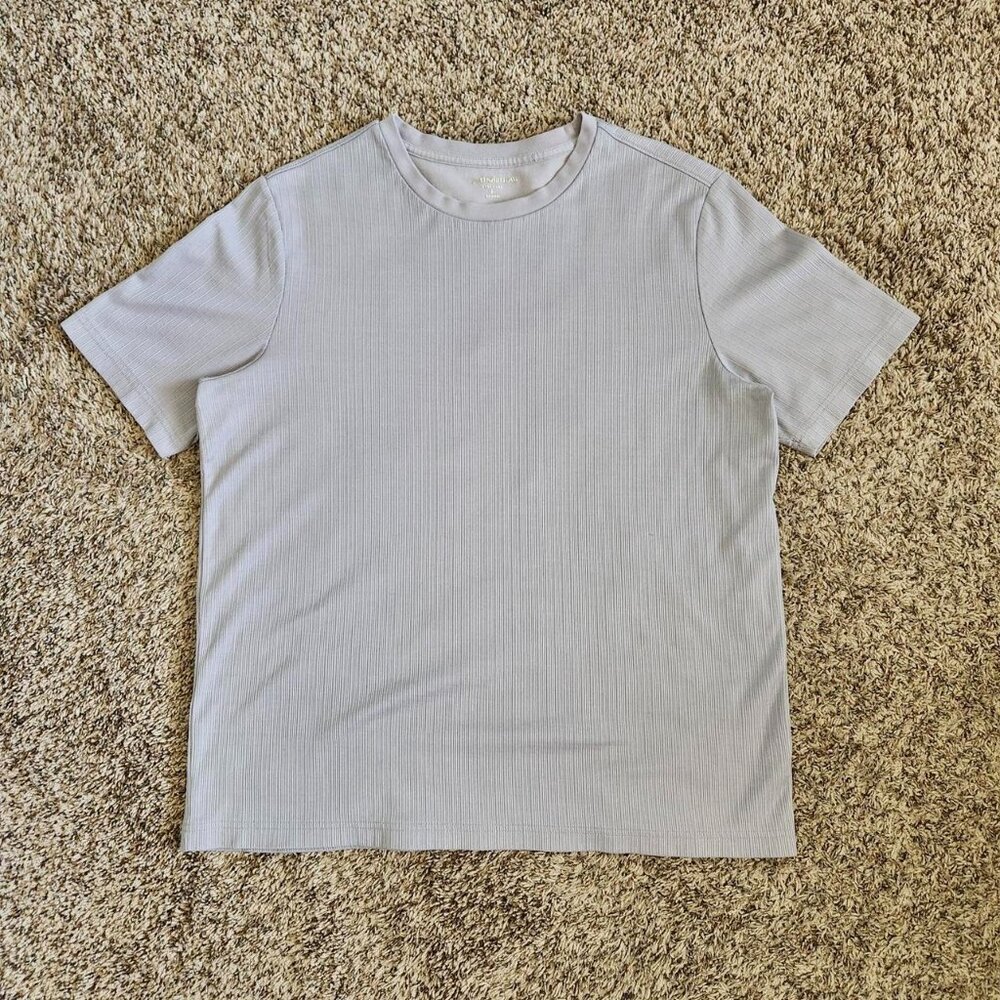Croft & Barrow Blank Textured T-Shirt Striped Lavender